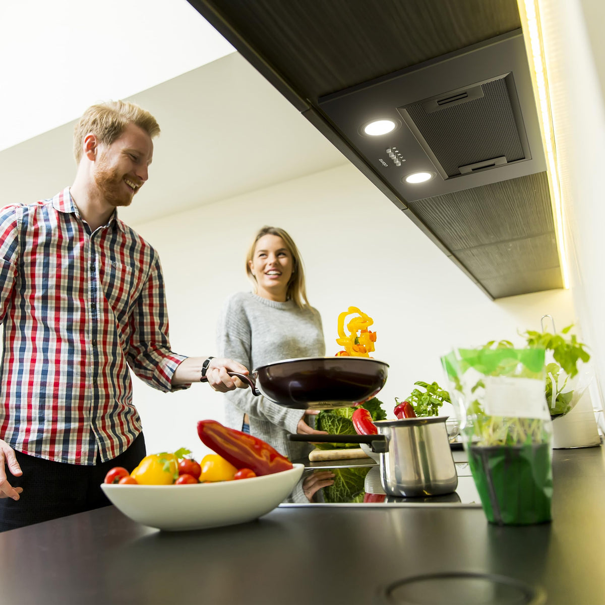 CIARRA 52cm Integrated Cooker Hood 300m3h LED 3 Speed