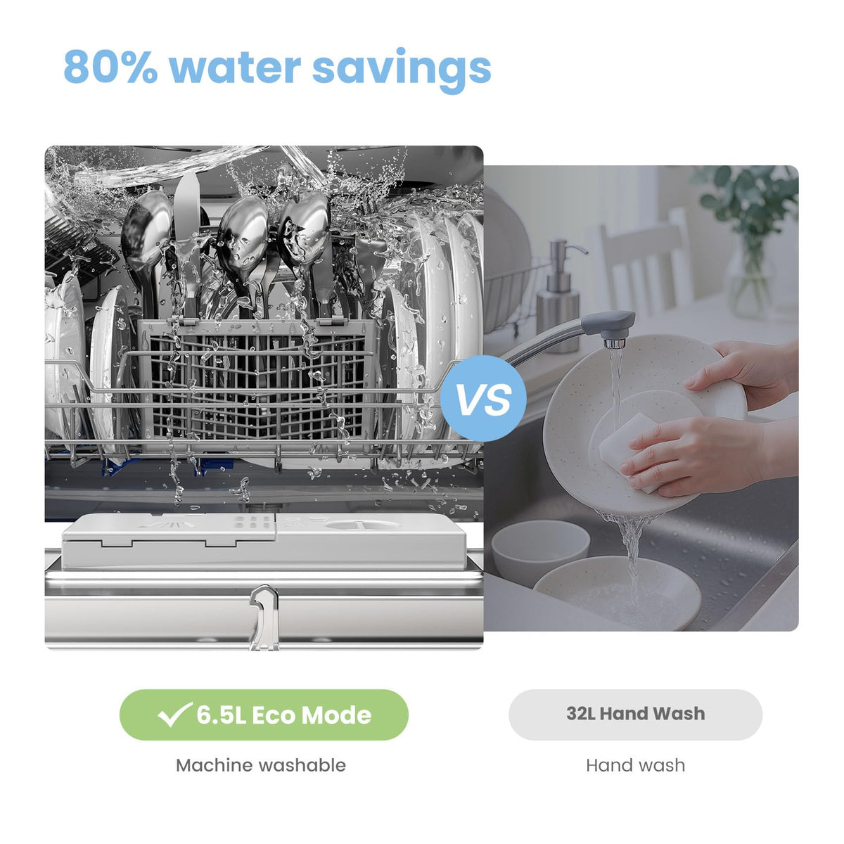 COMFEE' Countertop Dishwasher, 6 Place Settings