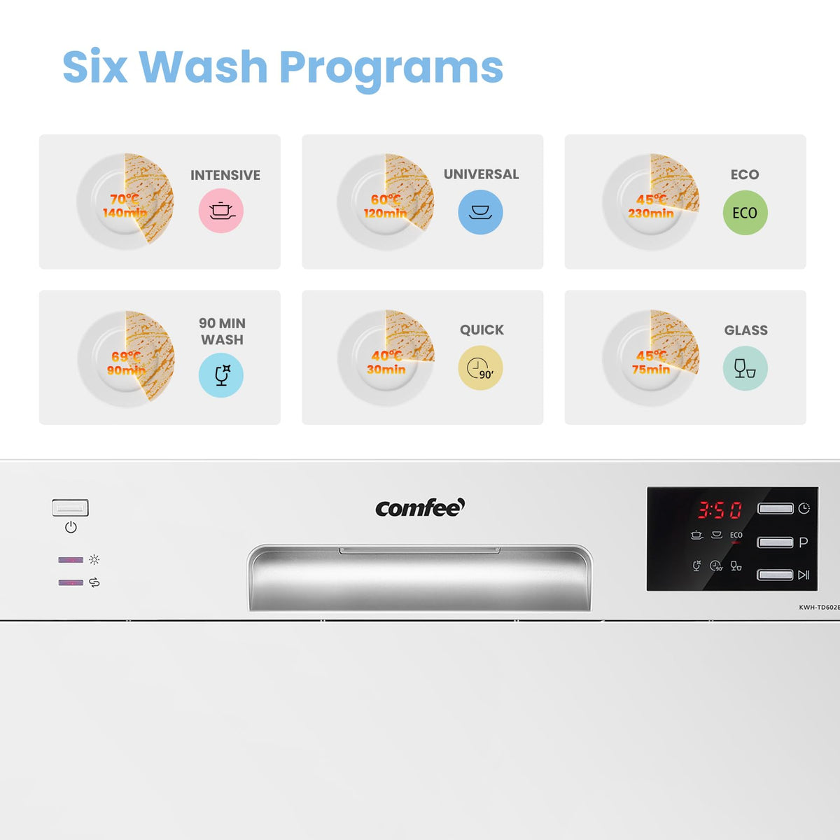 COMFEE' Countertop Dishwasher, 6 Place Settings