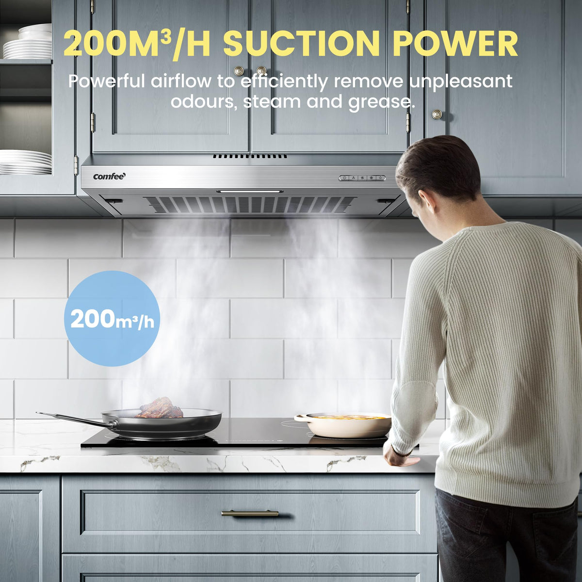 COMFEE Visor Cooker Hood SLIF17SS-60 60cm Stainless Steel