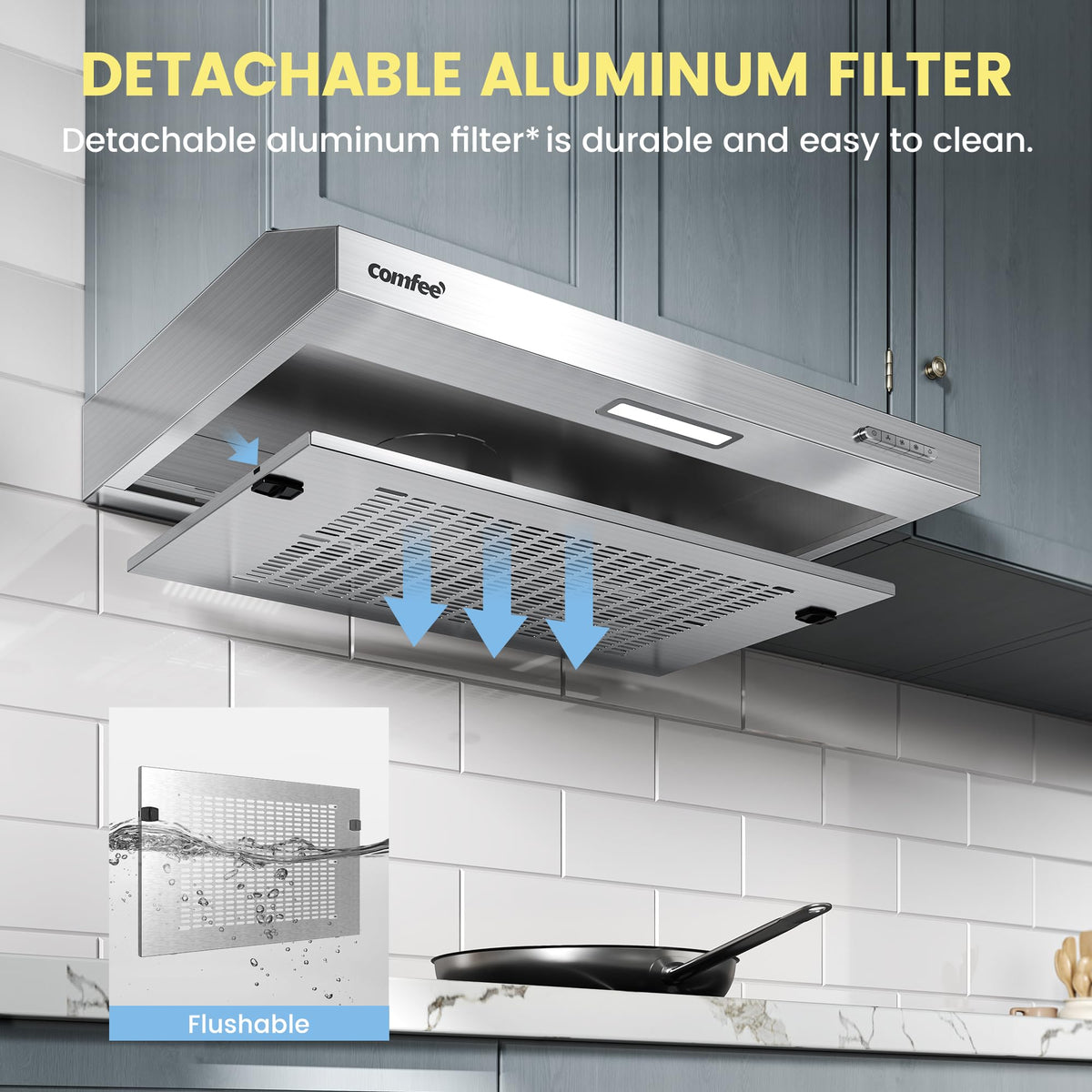COMFEE Visor Cooker Hood SLIF17SS-60 60cm Stainless Steel