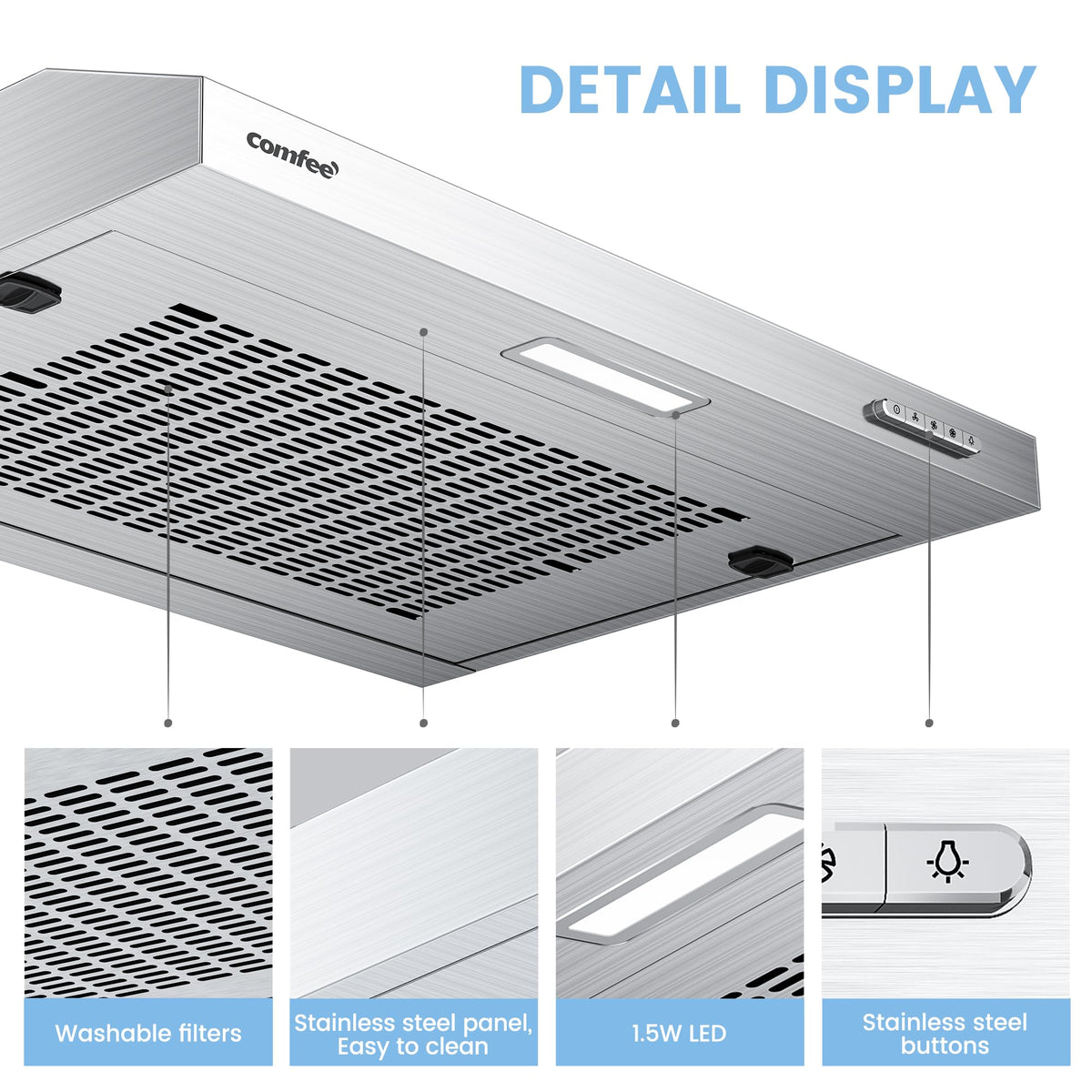 COMFEE Visor Cooker Hood SLIF17SS-60 60cm Stainless Steel