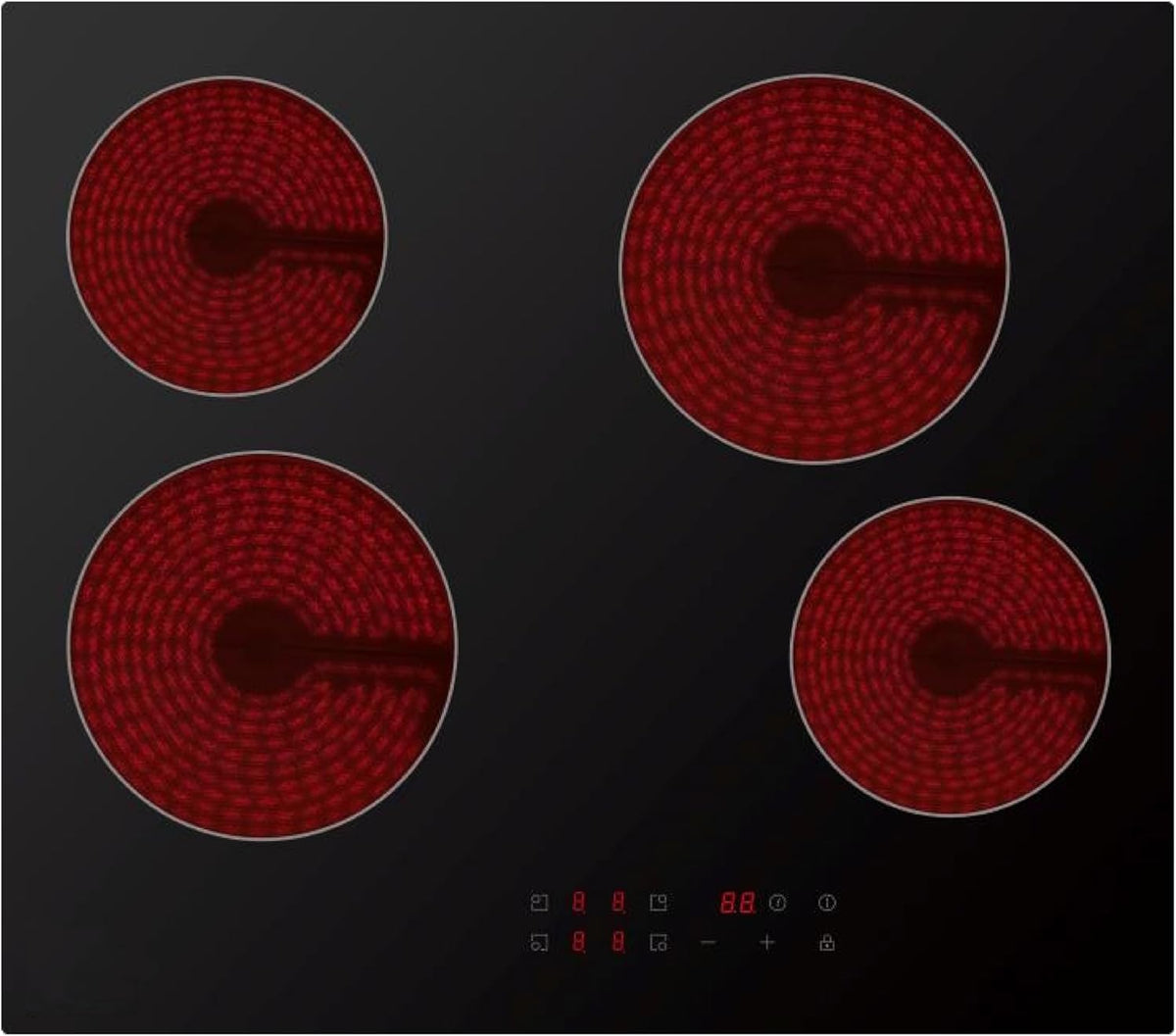 Cookology 60cm Ceramic Hob 4 Zone 6000W Touch Control