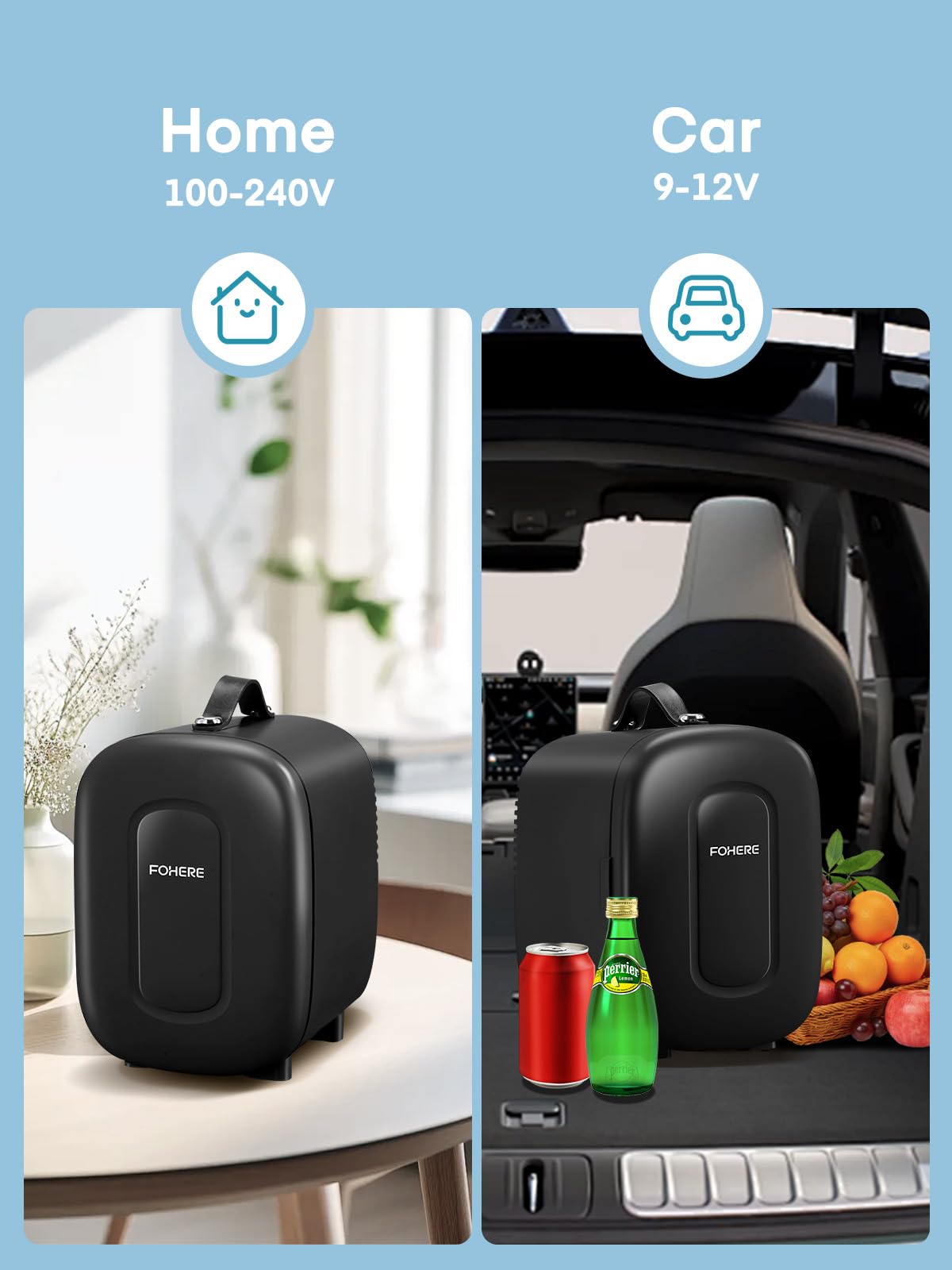 FOHERE 5L Mini Fridge, 6 Can Cooler and Warmer