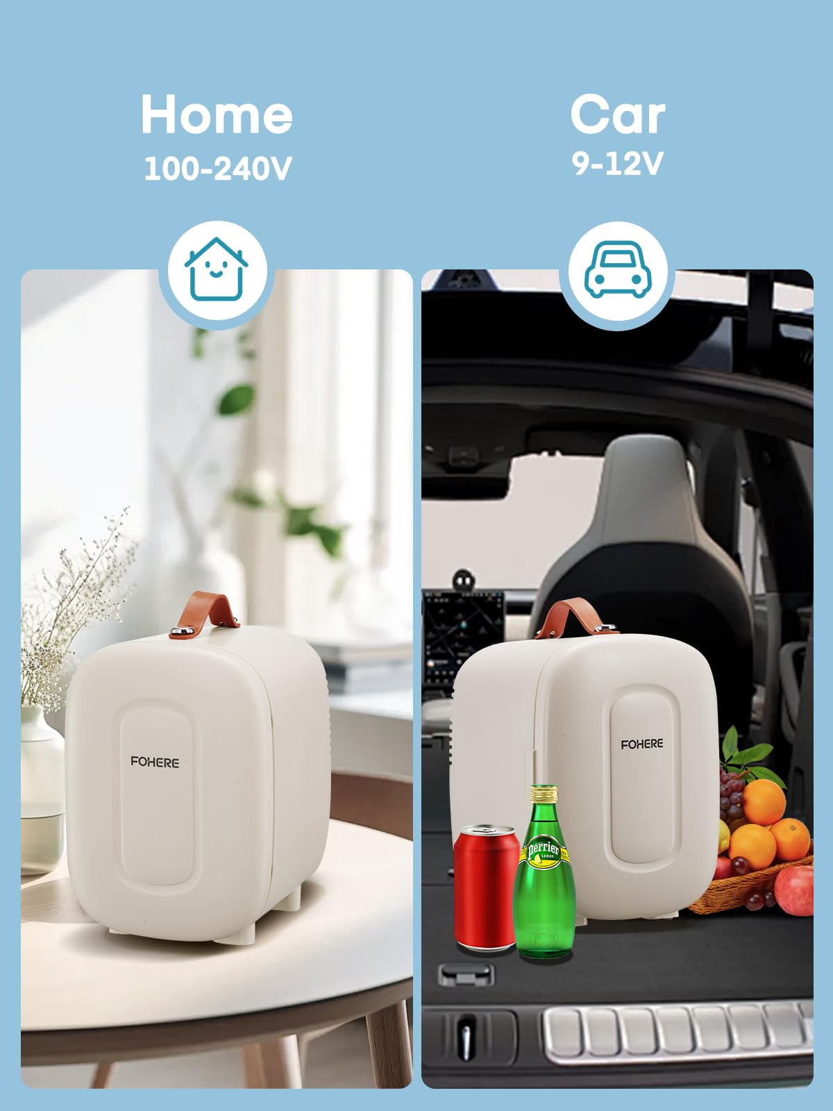 FOHERE 5L Mini Fridge, 6 Can Cooler and Warmer