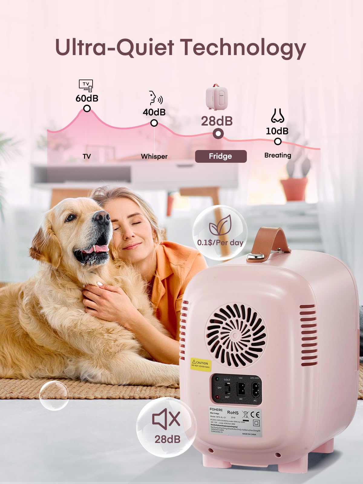 FOHERE 5L Mini Fridge, 6 Can Cooler and Warmer