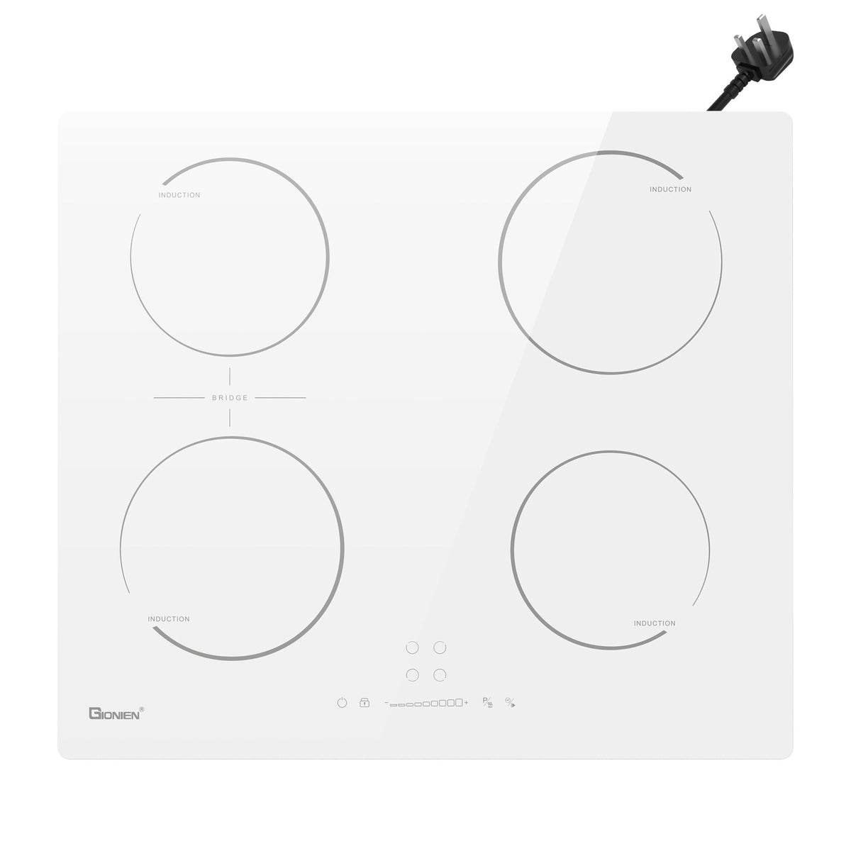 Gionien 60cm 2800W Plug In Induction Hob, 4 Zones, GIT470SP