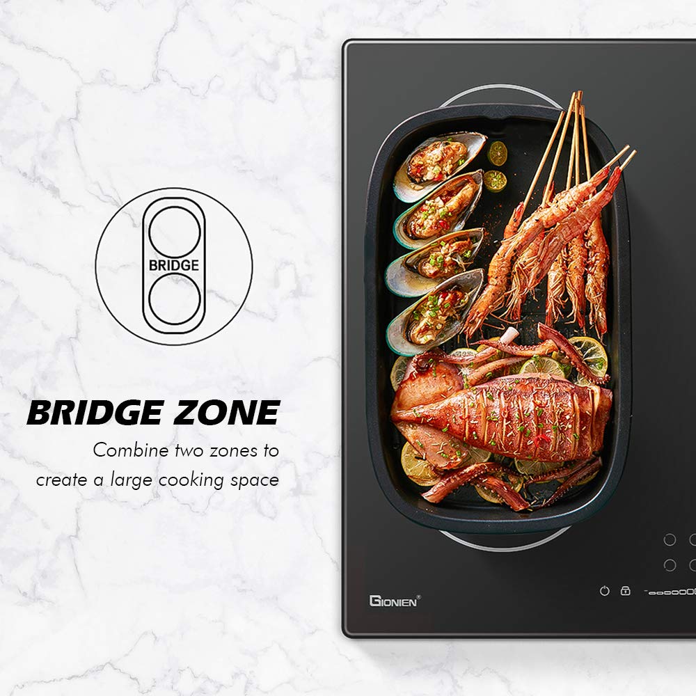 Gionien 60cm 2800W Plug In Induction Hob, 4 Zones, GIT470SP