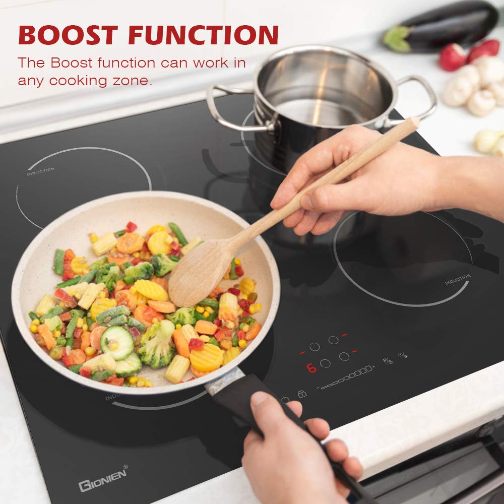 Gionien 60cm 2800W Plug In Induction Hob, 4 Zones, GIT470SP