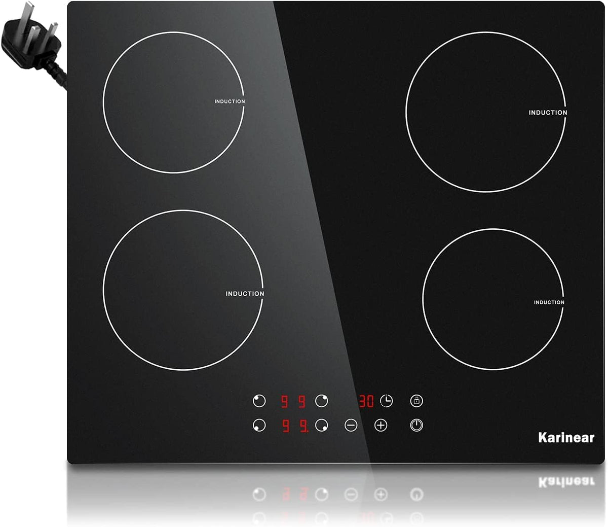 Karinear 60cm 4 Zone Induction Hob with 9 Power Levels