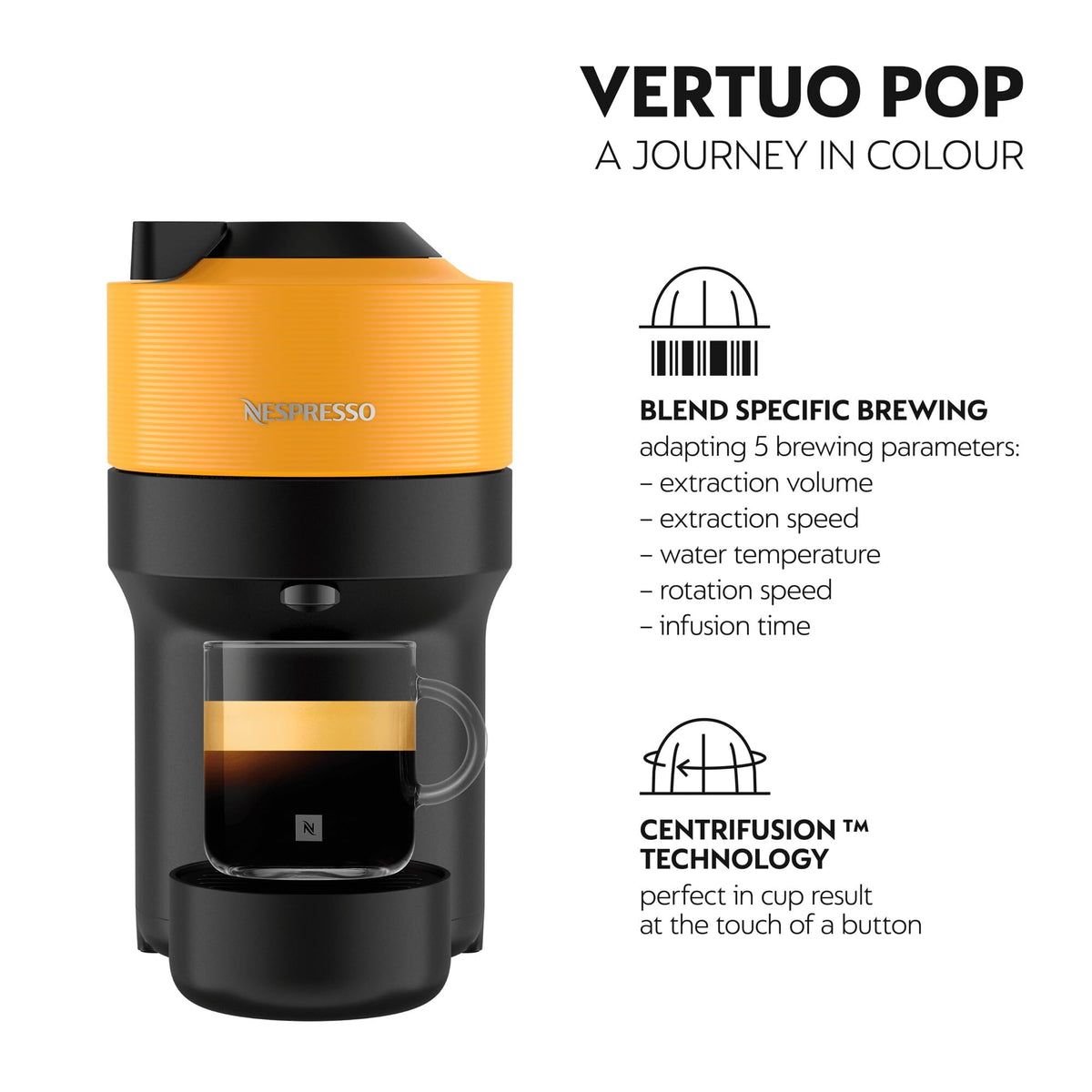 Nespresso Vertuo Pop Coffee Machine Six Cup Sizes