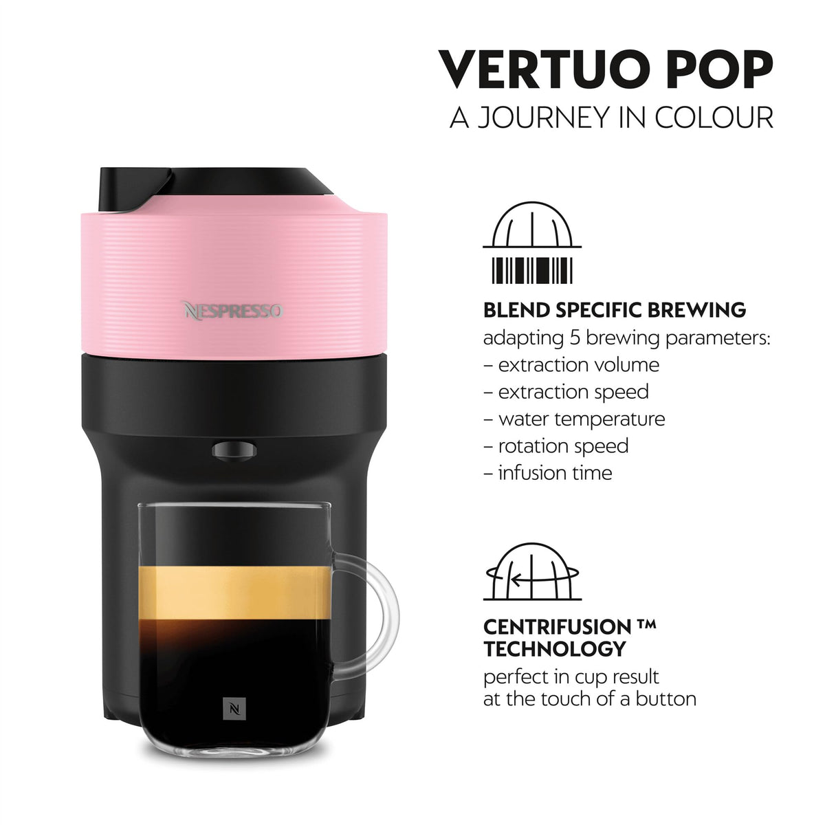 Nespresso Vertuo Pop Coffee Machine Six Cup Sizes