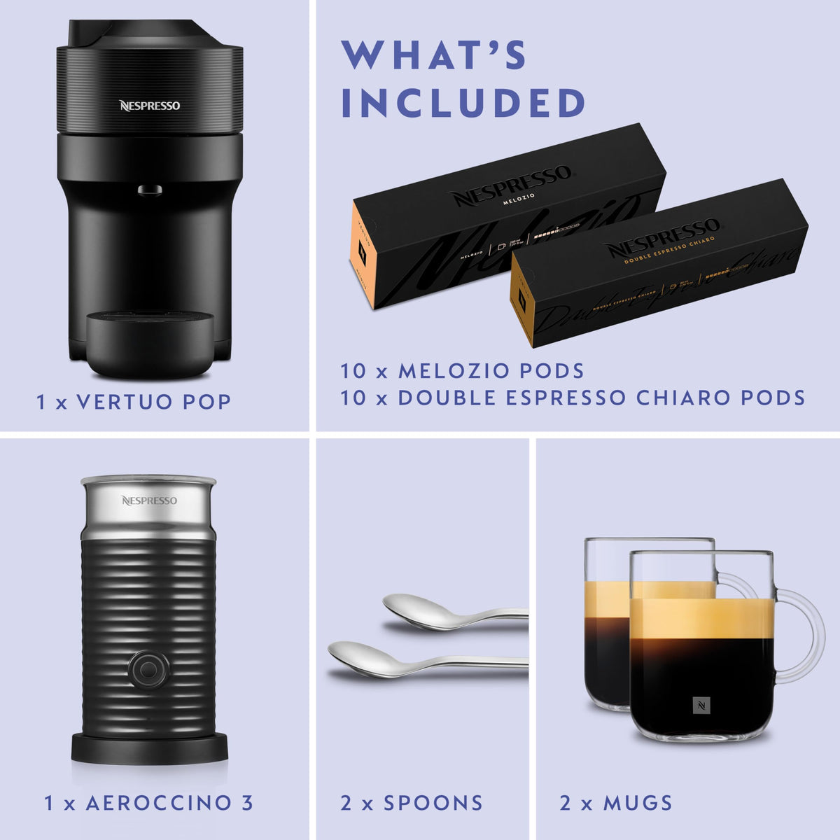 Nespresso Vertuo Pop Coffee Machine Six Cup Sizes