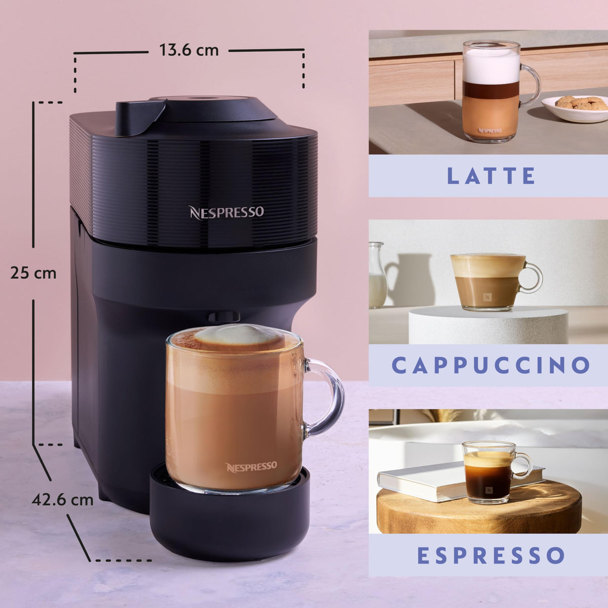 Nespresso Vertuo Pop Coffee Machine Six Cup Sizes