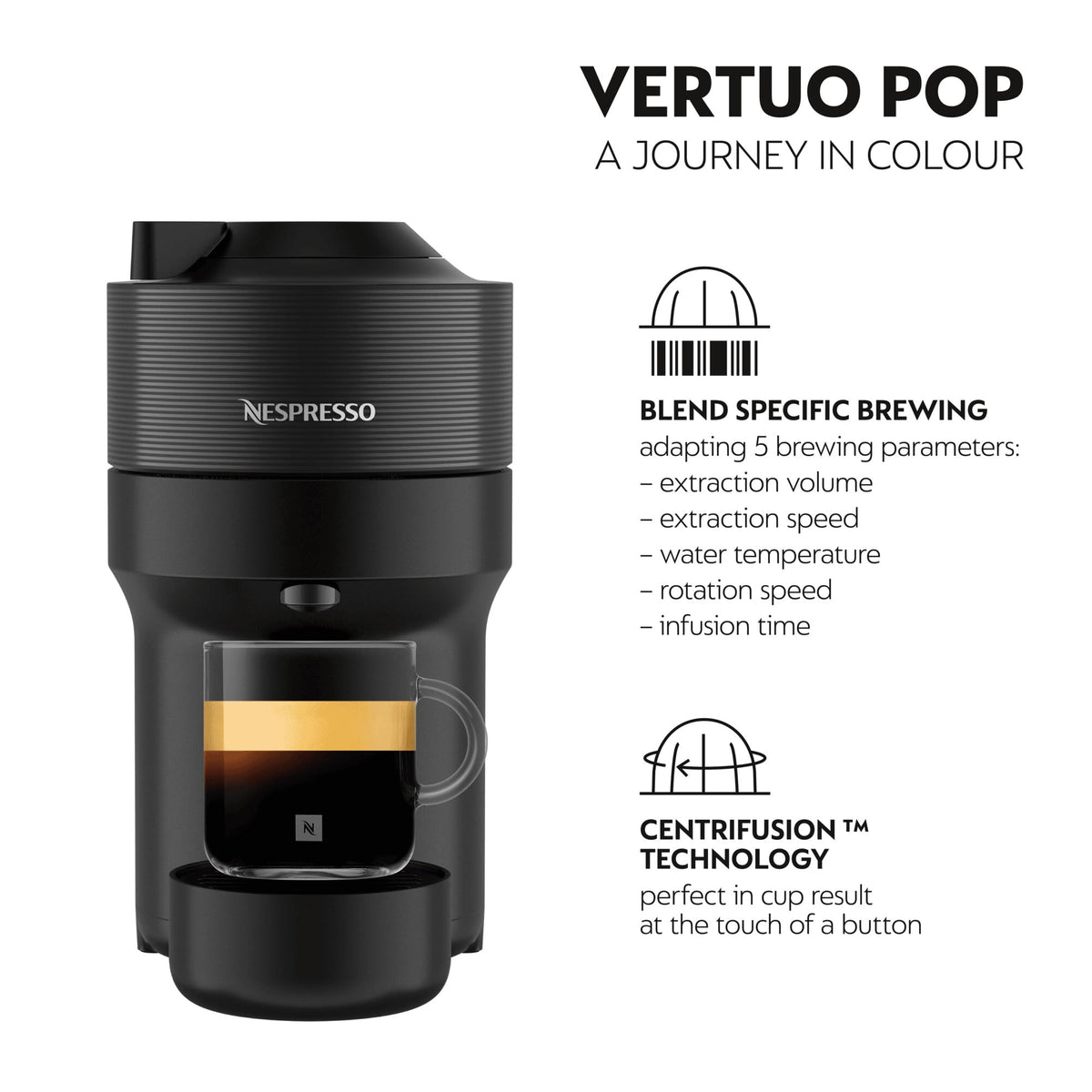 Nespresso Vertuo Pop Coffee Machine Six Cup Sizes