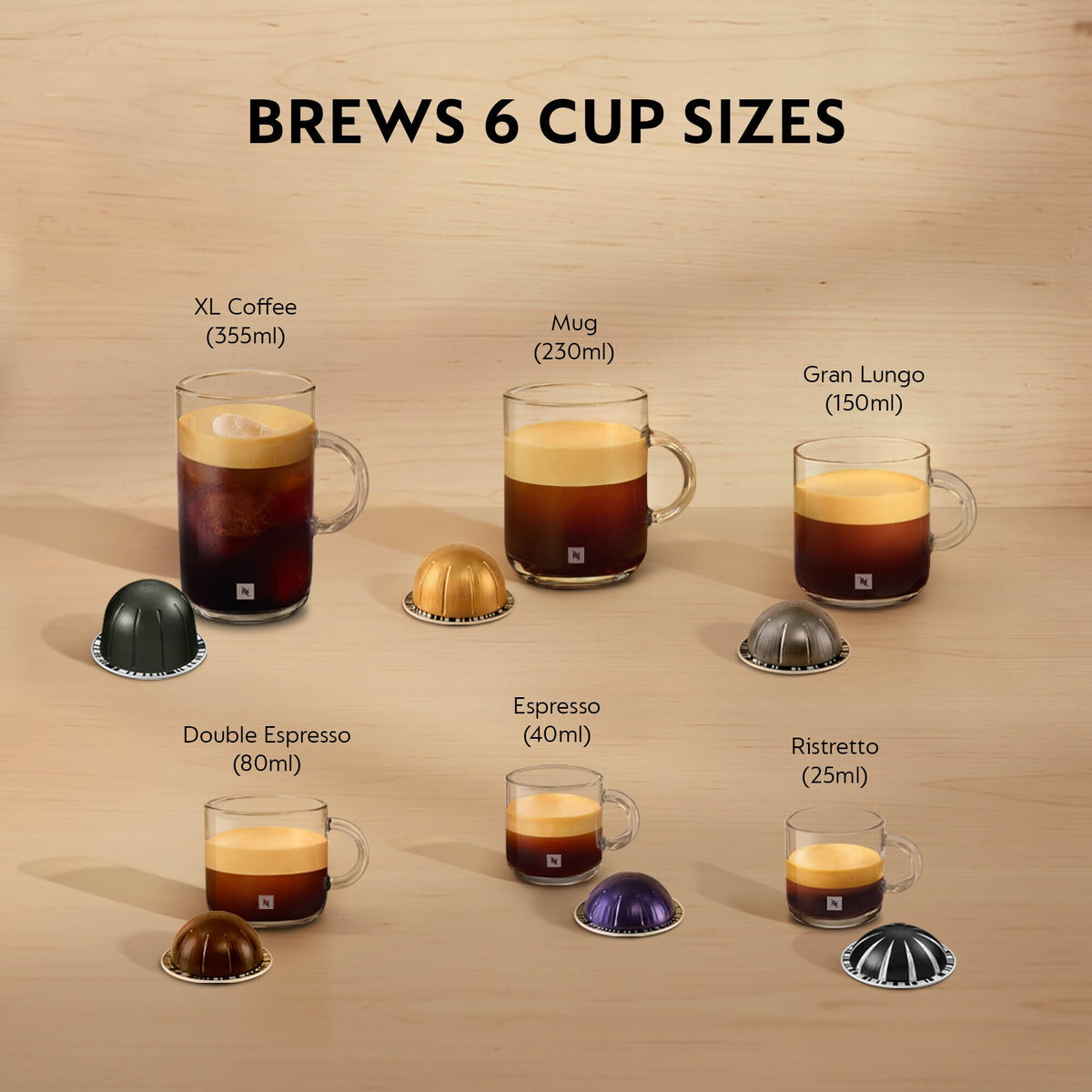 Nespresso Vertuo Pop Coffee Machine Six Cup Sizes