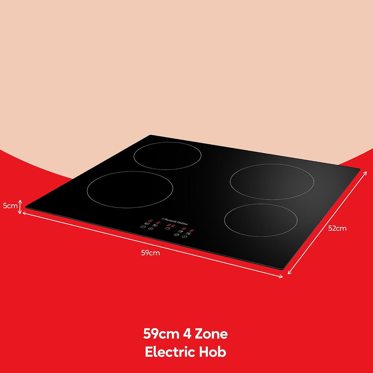 Russell Hobbs 59cm Electric Ceramic Hob, 4 Zones, RH60EH413B