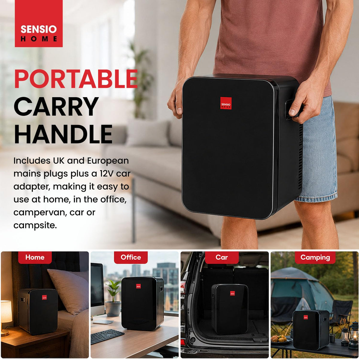 SENSIOHOME 10L Mini Fridge Cooler and Warmer for Home