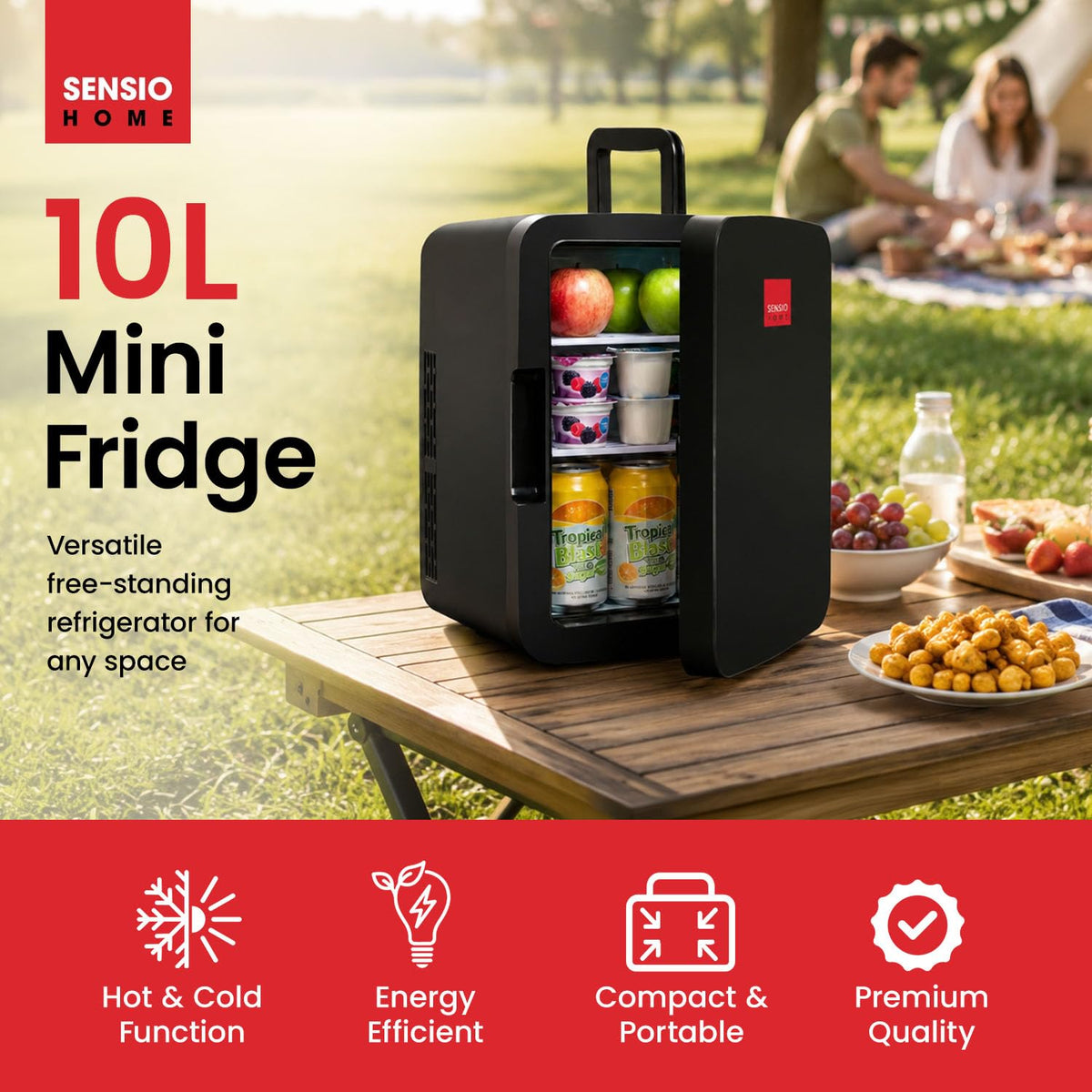SENSIOHOME 10L Mini Fridge Cooler and Warmer for Home