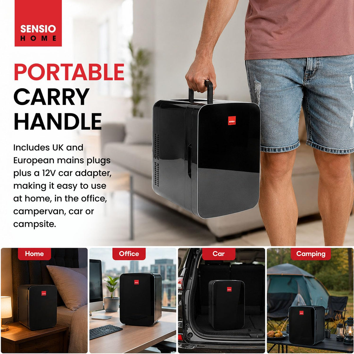 SENSIOHOME 10L Mini Fridge Cooler and Warmer for Home