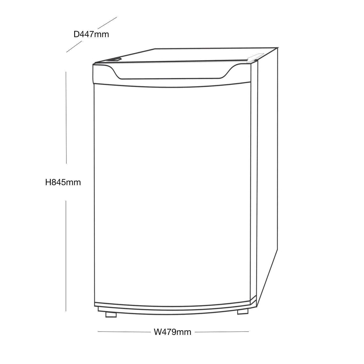 SIA 48cm 91L Freestanding Under Counter Larder Fridge