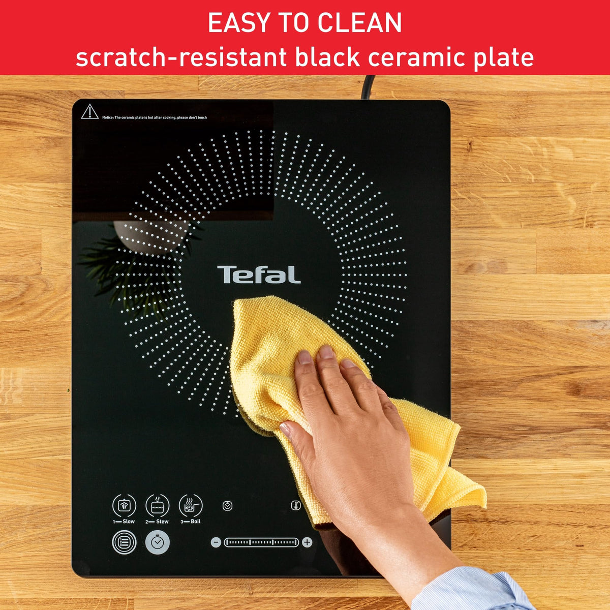 Tefal Slim Portable Induction Hob 2100W Black IH210840
